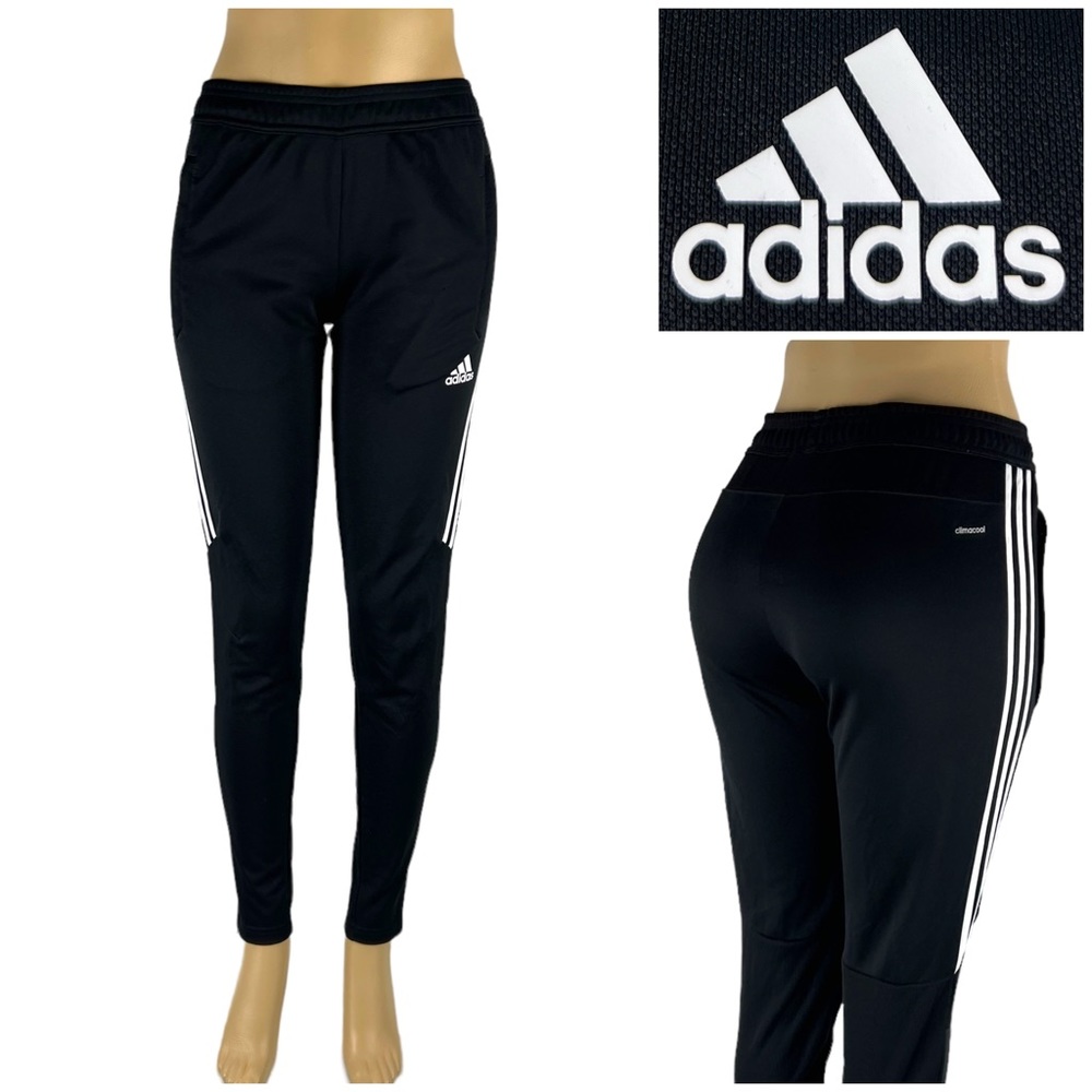 Adidas Pants Womens Small Black Soccer Tiro 17 Track Pants Athletic Training EUC
